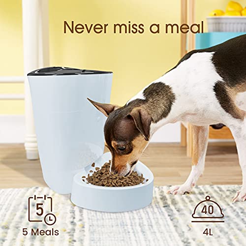 PawMate Alimentador automático para Mascotas, dispensador de Alimentos para Perros y Gatos con Cuenco de Comida, Temporizador programable hasta 8 Comidas por día-with UK Plug
