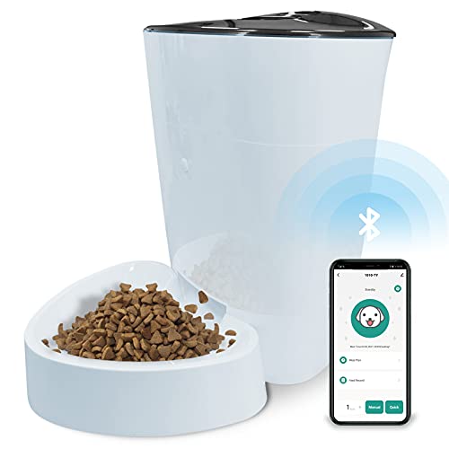PawMate Alimentador automático para Mascotas, dispensador de Alimentos para Perros y Gatos con Cuenco de Comida, Temporizador programable hasta 8 Comidas por día-with UK Plug