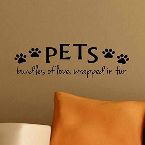 Pegatinas de vinilo para pared con diseño de mascotas, paquete de amor, diseño de cachorro, gato, perro, familia, peluquería, tienda, veterinario, oficina, decoración de casa, 36 x 97 cm