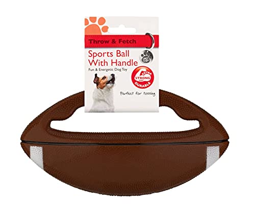 Pelota deportiva con mango de juguete para perro, perfecta para jugar a buscar con tu cachorro (pelota deportiva Rugby)
