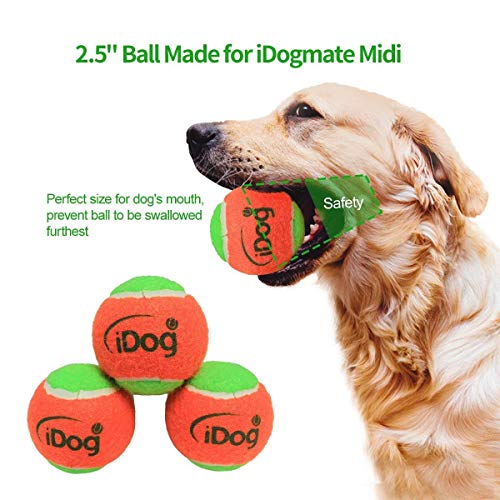 Pelota para perro, iDogmate 6.35 cm, bolas de perro para lanzador de bolas de tamaño grande, respetuoso con el medio ambiente, material de bola de silicona con superficie de lana (3 unidades/paquete)