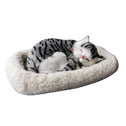 Peluche realista para dormir con diseño de gato peludo, con estera creativa, decoración de animales creativos, fotografía, apoyo realista para dormir gato