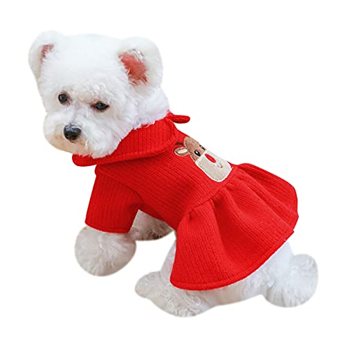 Perro Vestido De Princesa Mascota Vestido Rojo Perro Navidad Ciervo Falda Ropa para Mascotas Ropa para Perros Pequeños Traje De Festival De Navidad
