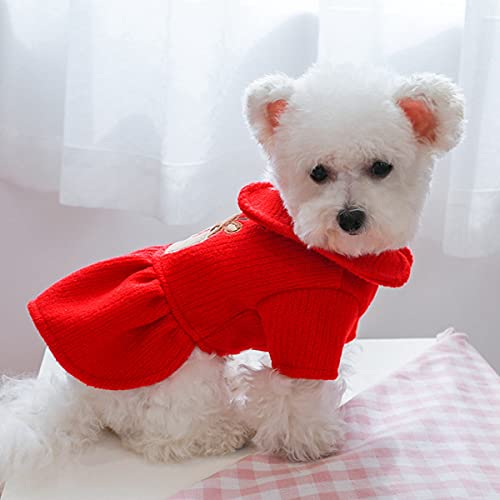 Perro Vestido De Princesa Mascota Vestido Rojo Perro Navidad Ciervo Falda Ropa para Mascotas Ropa para Perros Pequeños Traje De Festival De Navidad