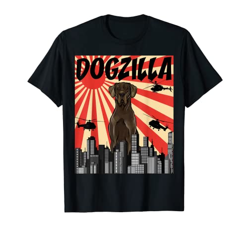 Perrozilla Perro Dogzilla Japonés Gran Danés Camiseta