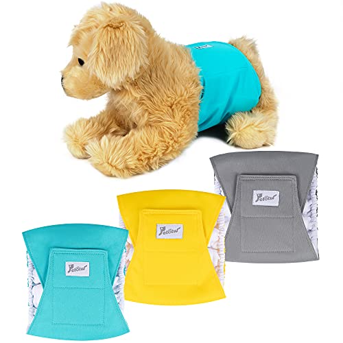 Petotw -Pañales Lavables Pañales para Perros Machos（3 Packs）， Reutizables y Perros Machos Diapers Altamente Absorbentes （XL