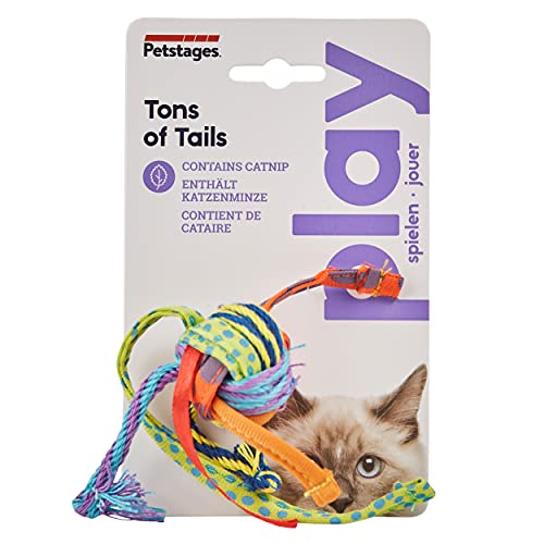 Petstages Tons of Tails - Juguete con hierba gatera para la salud dental - Para gatos - Multicolor