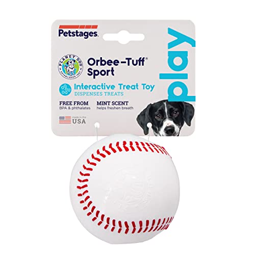 Planet Dog Orbee-Tuff - Juguete con dispensador de recompensas para perros - Pelota de béisbol