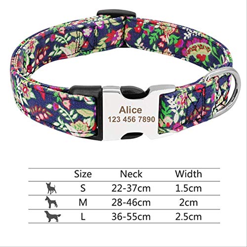 PMWLKJ Collar de Perro Personalizado Collar de Etiqueta de Gato para Mascotas Collar de Perro Personalizado para Perros pequeños y Grandes Pitbulls S SBC019suhuazi