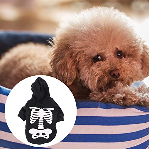 POPETPOP Disfraz de Mascota de Halloween Resplandor Disfraces de Perro Esqueleto Sudaderas con Capucha de Esqueleto Camiseta para Mascotas Ropa de Cachorro Ropa de Gato para Mascota Perro