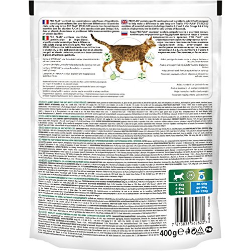 Pro Plan - Pienso de Gato Sterilised – Au Conejo – 400 g – Pienso para Gatos empotrados o esterilizados