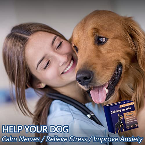 PROZADALAN Collar calmante para perro, ajustable e impermeable, alivia eficazmente la ansiedad del perro, seguro y no tóxico, protege la salud física y mental de los perros.