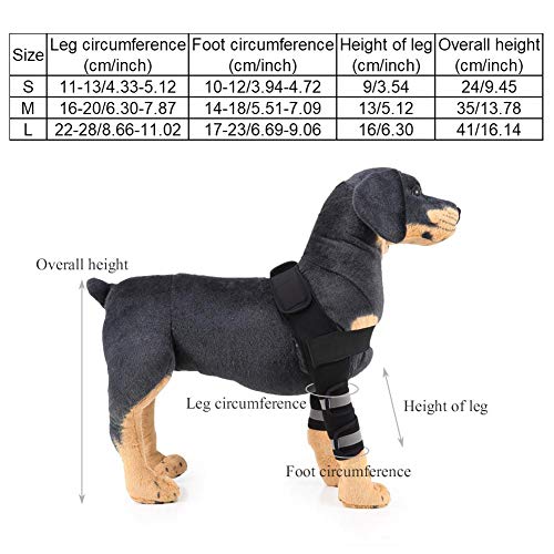 Pssopp Aparatos ortopédicos para la Pata Delantera del Perro con Manguito de Soporte Refrescos de compresión de la Pata Canina Ayuda con Lesiones de ligamentos (L)