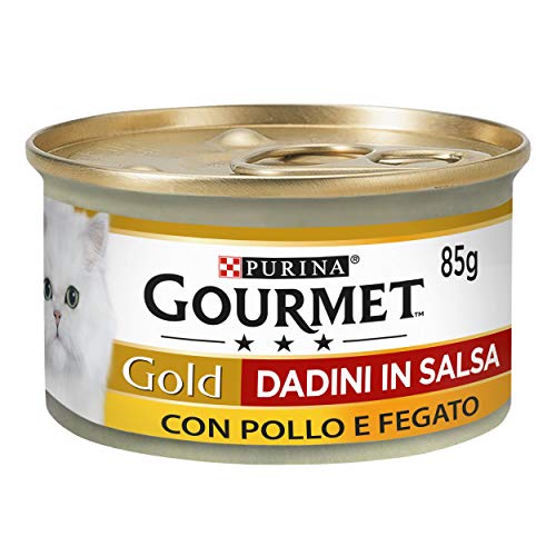 Purina Gourmet Gold Húmedo Gato Dadini en Salsa con Pollo y hígado, 24 latas de 85 g Cada uno, 24 Unidades de 85 g