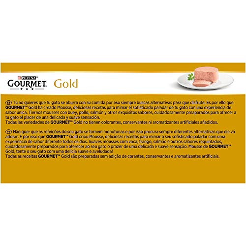 Purina Gourmet Gold Mousse comida para gatos Surtido 12 x [8 x 85 g]