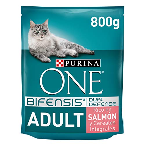 PURINA ONE Bifensis Pienso para Gato Adulto Salmón y Cereales 8 x 800 g