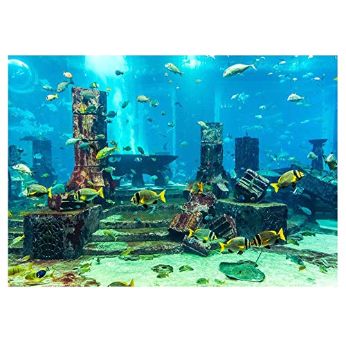 PVC Coral Fondo del Acuario Cartel Submarino Fish Tank Decoraciones de Pared Etiqueta 4 Tamaño(91 x 50 cm)
