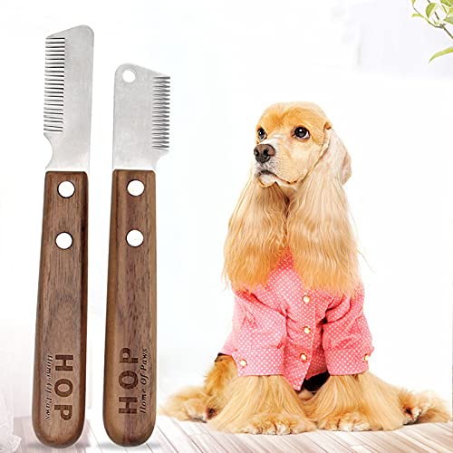 Qagazine Peine para perros moldeador de pelo de mascotas Peine cortador de pelo peine con cuchillas de afeitar peine de extracción peine doble corte lateral tijeras