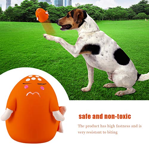 Qiraoxy 4Pcs Perro Squeaky Balls Pet Latex Squeaky Toy para Perros Medianos Pequeños Persiguiendo Masticar Mascota con Sonido de Goma Bola Sólida de Juguete