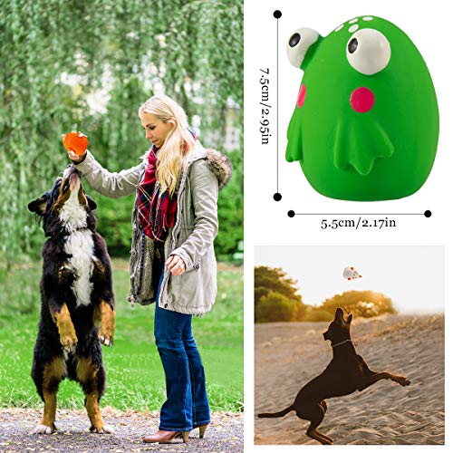 Qiraoxy 4Pcs Perro Squeaky Balls Pet Latex Squeaky Toy para Perros Medianos Pequeños Persiguiendo Masticar Mascota con Sonido de Goma Bola Sólida de Juguete