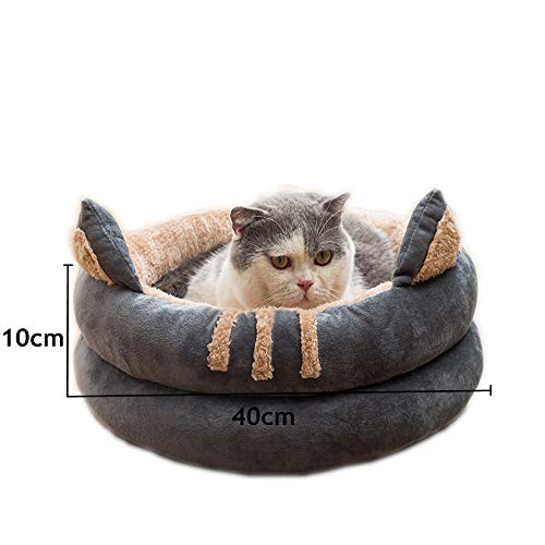 Queta - Cueva para gatos, refugio para mascotas de tamaño mediano, adecuado para gatos, gatitos y cachorros, una cama suave y cómoda, para todas las estaciones, de 40 cm de diámetro