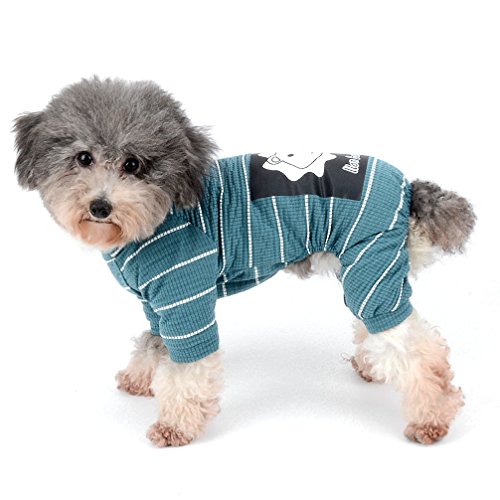 Ranphy Pijamas de Rayas para Perros pequeños, cómodos, con Estampado de león, Ropa para Mascotas, Mono para Cachorros, Gatos, Ropa de Pijama, Camisa para niños, para Interiores