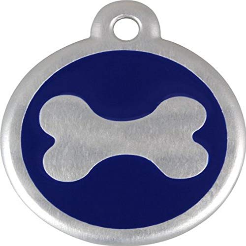 Red Dingo QR Perros Marca, forma de hueso, tamaño L, color azul