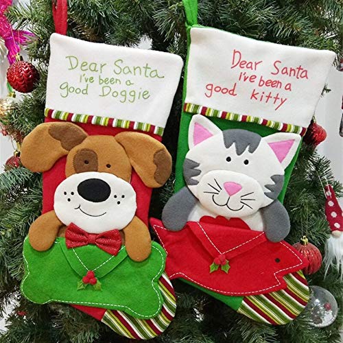 Regalos regalos del gato del perro Decoración de sobres for mascotas Calcetines de Navidad Inicio decoraciones de Navidad bolsa de gatos y perros Alimentos dulces Bolsas for niños - Bolsa de Navidad
