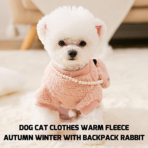 Ropa para perros, Abrigo de invierno cálido para perros, Ropa linda para perros con mochila Conejo, Ropa para mascotas para climas fríos, Ropa para perros de invierno para perros pequeños, medianos y