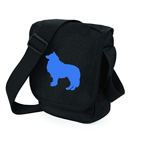 Rough Collie - Bolsa de hombro para perro, diseño de Collie Silhouette Rough Collie, color Negro, talla Small/Medium