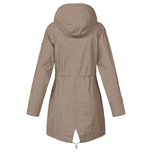 routinfly Chaqueta con capucha para mujer, chaqueta impermeable, chaqueta para exterior, talla grande, impermeable, cortavientos, chaqueta suelta, S-8XL