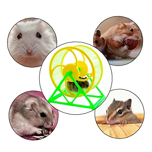 RRunzfon Hamster Running Wheel Pey Pet Fitness Silent Spinner Deportes Juguete con Soporte Color Aleatorio, Vent Spoof Toys