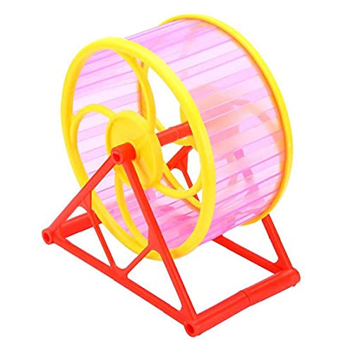 RRunzfon Hamster Running Wheel Pey Pet Fitness Silent Spinner Deportes Juguete con Soporte Color Aleatorio, Vent Spoof Toys