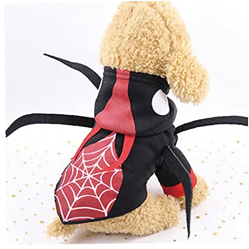 Ruluti Pet Halloween Spider Traje Simulación Perro Spiderman Cosplay Hoodie Perros Perros Cats Decoración Vacaciones Disfraz