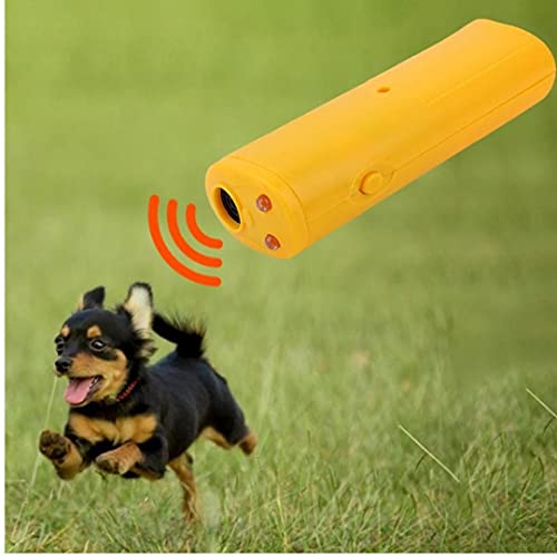 Ruluti Pet Perro Perro REPELIENTE Anti Barking Stop Training Dispositivo Trainer LED Ultrasonic 3 en 1 Anti Barking Ultrasonic Sin Batería