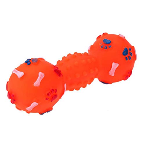 Ruthlessliu con Forma de mancuerna de Hueso Resistente a la mordedura Squeeze Squeaky Pet Chew Toy como imágenes_5 M