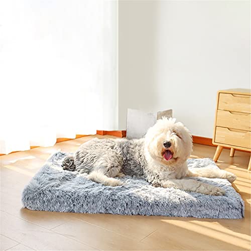 RZZSJ Cama rectangular de espuma para perros y gatos ultra felpa. Funda extraíble para mascotas para perros pequeños y grandes (color: B, tamaño: XXL-120x80x10cm)