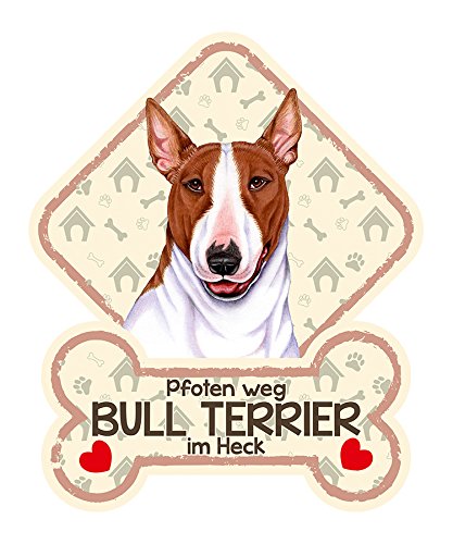 SAB - Cartel para perro con ventosas para la luna del coche Bull Terrier 9