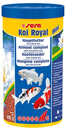 Sera - Alimento completo Koi Royal Mini (2 mm) para el desarrollo óptimo de peces Koi hasta 12 cm, con prebióticos para un mejor aprovechamiento del alimento, menor carga de agua y menos algas