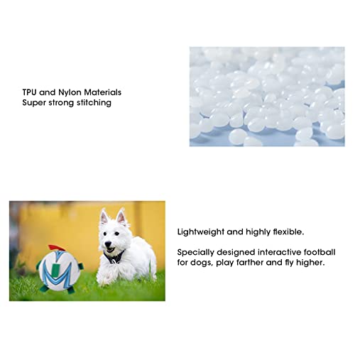 Shanrya Grab Tabs Fútbol para Perros, Balón de Fútbol para Perros, Ligero, Flexible, Multifuncional, Interactivo para Perros Pequeños Y Medianos(Azul Medio)
