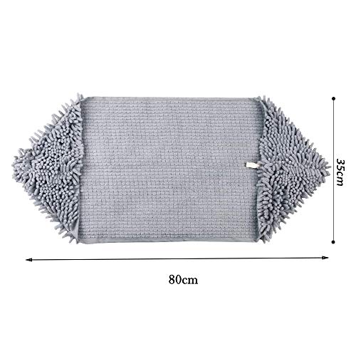 Skingwa Toalla de limpieza, multifuncional toalla de ducha para perros ultra absorbente microfibra Chenille perro baño seco toalla para aseo 13.8 x 31.5 cm (gris)