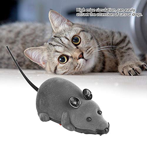 Smandy Ratones y Juguetes de Animales, Control Remoto inalámbrico RC Rat Mouse Toy para Cat Dog Pet(Gris)