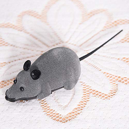 Smandy Ratones y Juguetes de Animales, Control Remoto inalámbrico RC Rat Mouse Toy para Cat Dog Pet(Gris)
