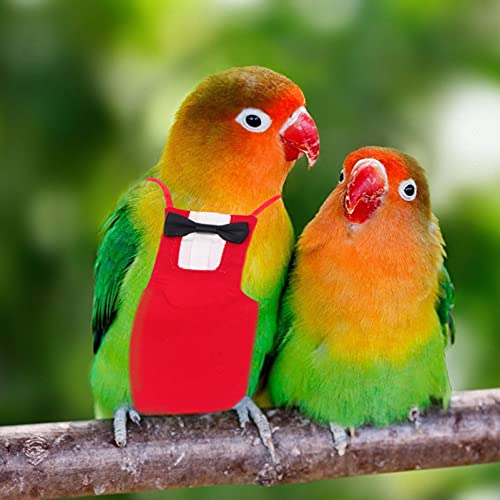 STOBOK Pájaro Pájaro Parrot Traje de Vuelo: Pañales de Loros Lavables Reutilizable Pájaro Traje Ropa Parrot Pañal de Pañal Pañales con Pañuelo de Pájaro con Pajarita para Budgie Red S