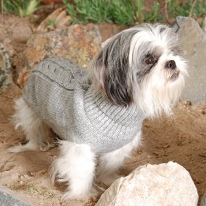 Suéter de lana de alpaca hecho a mano "Cable" para perro, tamaño: pequeño