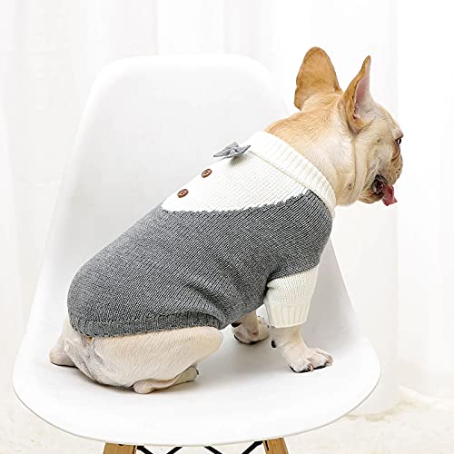 Suéter de perro, ropa de invierno para perro, gato, suéter suave de punto con pajarita, para mantener caliente para interiores y exteriores, clima frío