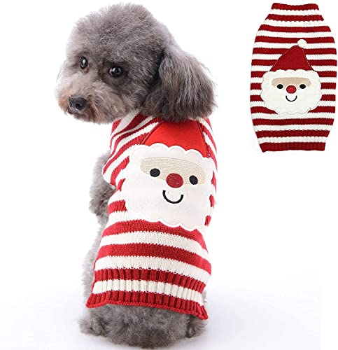 Suéter navideño perros y mascotas Ropa fea clásica de vacaciones Jersey perros pequeños y medianos disfraz Papá Noel Dibujos animados Invierno Cálido Cachorro Gato Ropa para perros Prendas M