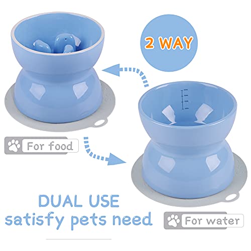 Super Design Ceramica Alimentador Lento para Perros Tazón Elevado, Alimentador para Perros Elevado para Comida y Agua
