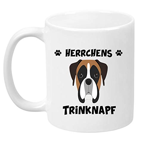 TassenTicker® – "Herrchens Name Trinknapf – Taza de café – Taza de Perro – dueño de Perros – Hombre – Idea de Regalo – Blanco