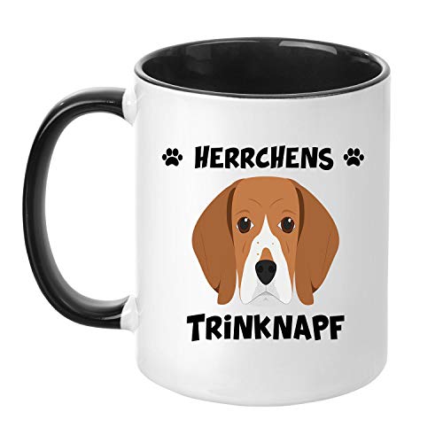 TassenTicker® – "Herrchens Name Trinknapf – Taza de café – Taza de Perro – dueño de Perros – Hombre – Idea de Regalo – Negro